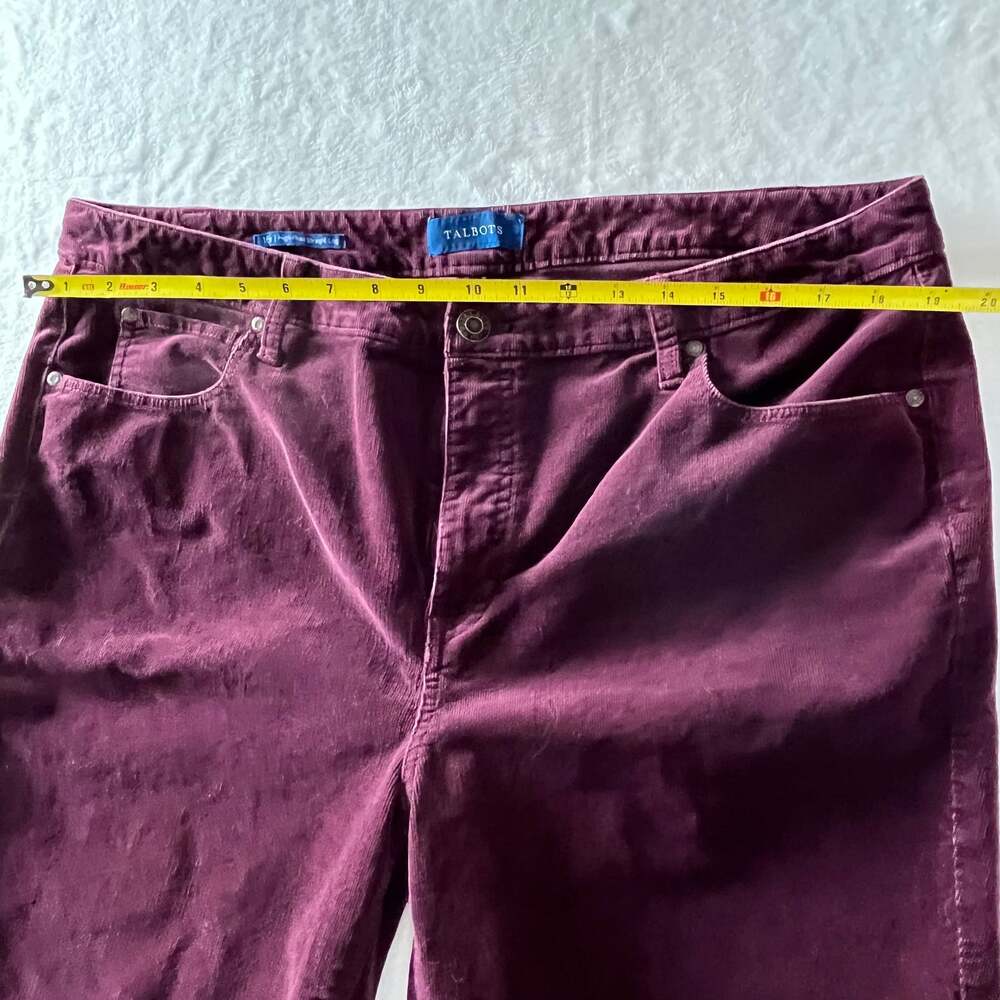 Talbots‎ Burgundy Corduroy High Rise Straight Leg Pants Women’s 16W - Picture 5 of 11